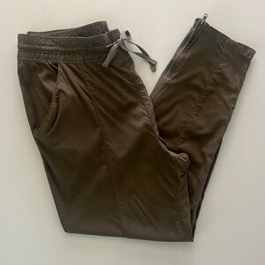 Lucky Brand Woven Olive Green Ankle Zip Joggers